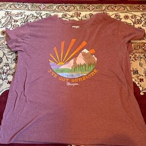 Wrangler Graphic Tee - Mauve with Multicolor Sunrise Print